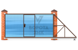 Двойные откатные ворота 3600×2200 ЗМК-7449