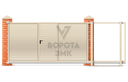 Двойные ворота откатные 3600×2200 ЗМК-7443