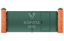 Ворота металлические распашные с калиткой под заказ 2000×1750 ЗМК-4816