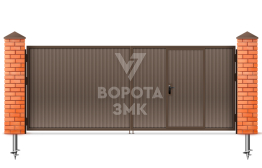 Ворота распашные из профильной трубы 2500×2500 ЗМК-5366